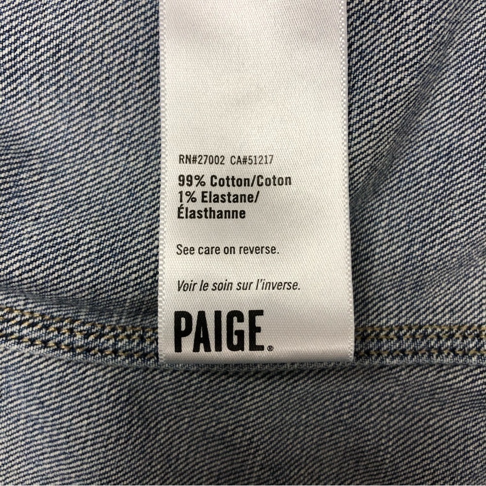 Paige Vermont medium wash denim jean jacket Medium lightly distressed - Picture 5 of 14